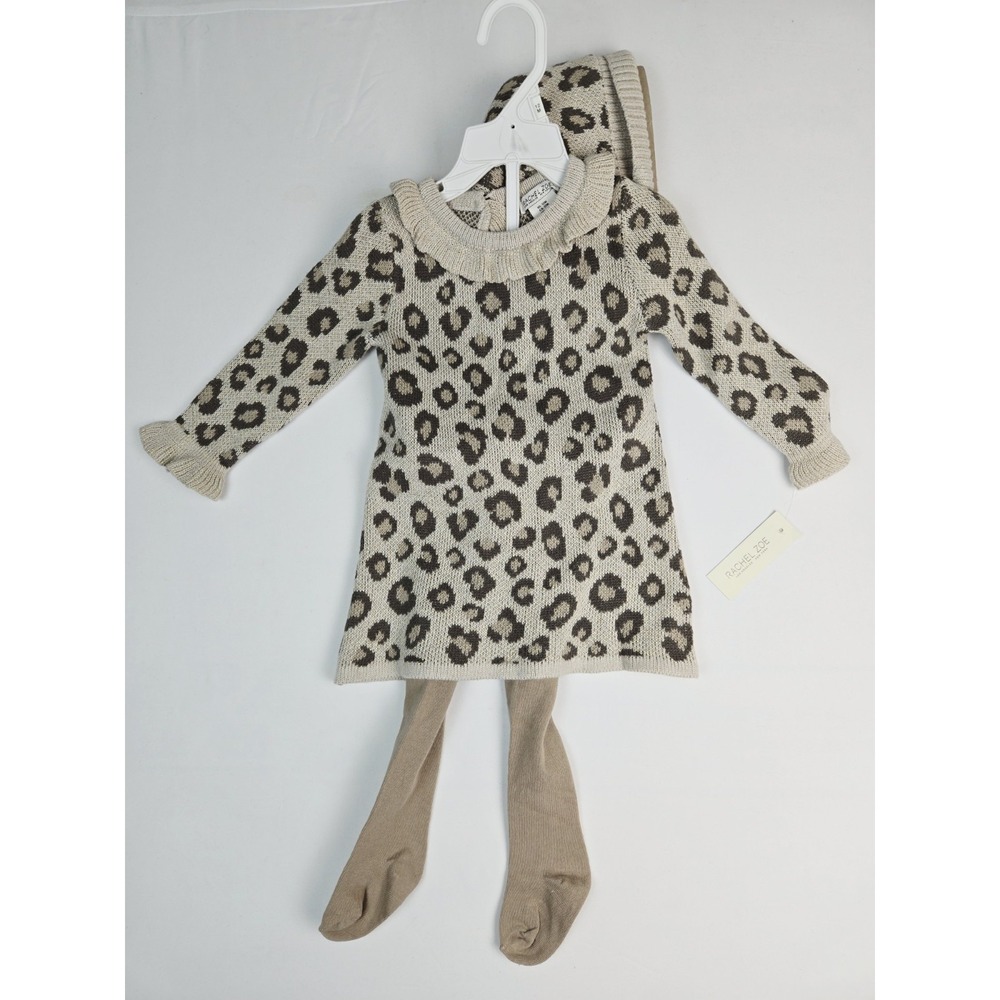 Rachel Zoe girls sweater outfit size 12M leopard print NWT dress pants hat